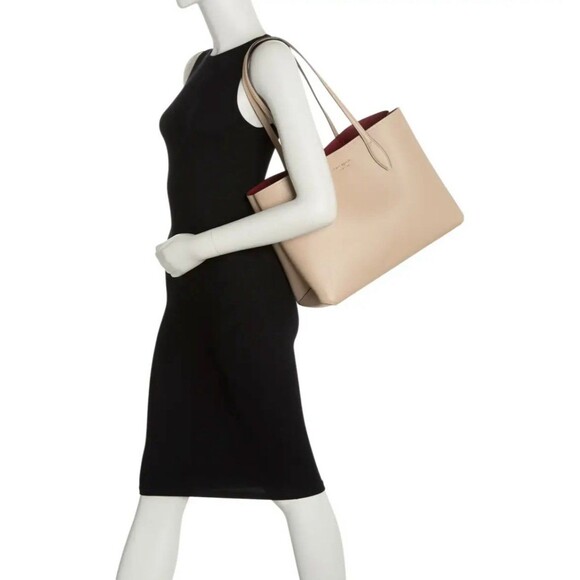 New Kate Spade All Day Large Tote Leather Timeless Taupe - Picture 2 of 5